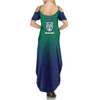 Personalized New Zealand Warriors Summer Maxi Dress Easter Mascot - Colorful Eggs Cartoon Style
