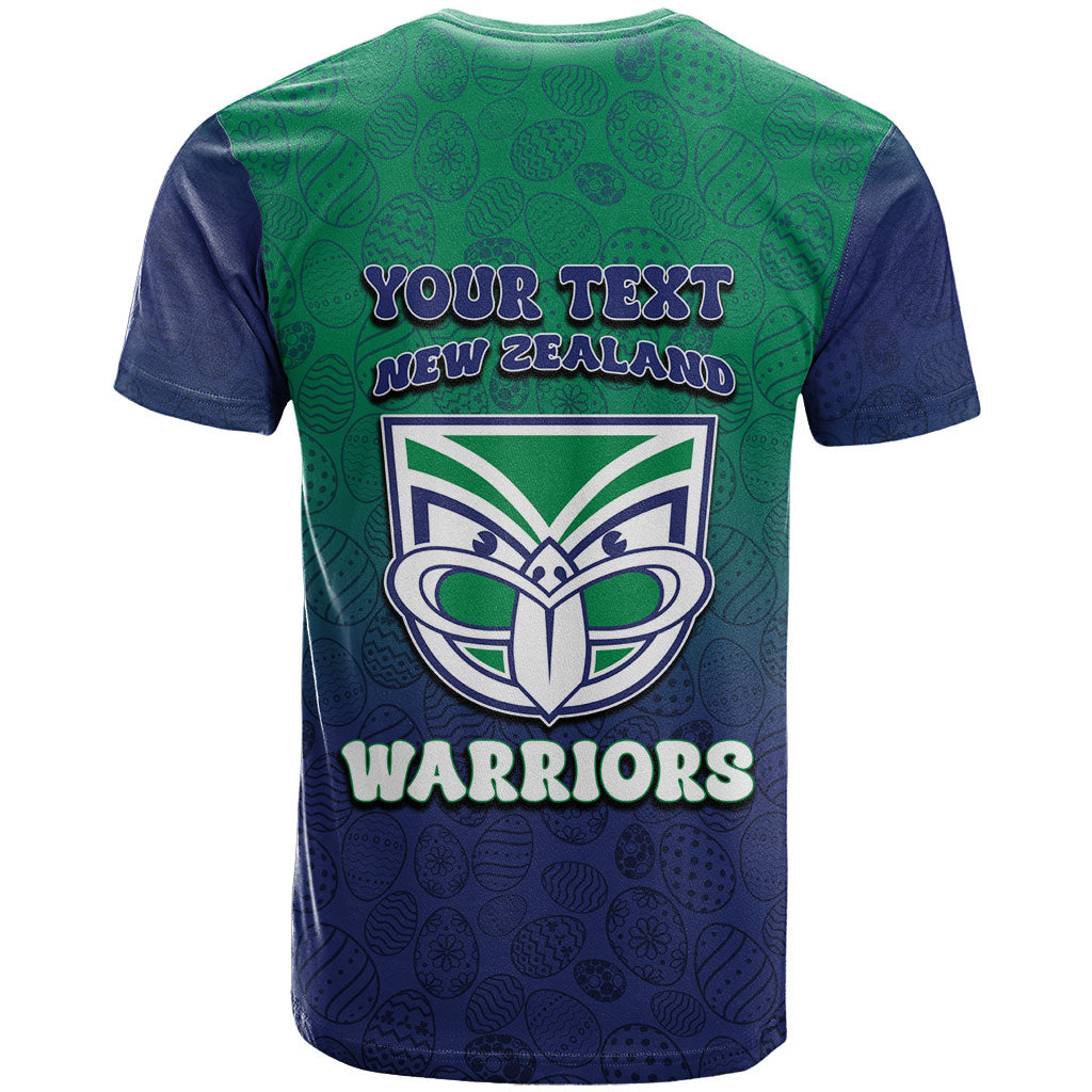 Personalized New Zealand Warriors T Shirt Easter Mascot - Colorful Eggs Cartoon Style