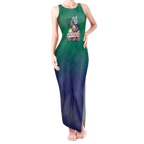 Personalized New Zealand Warriors Tank Maxi Dress Easter Mascot - Colorful Eggs Cartoon Style
