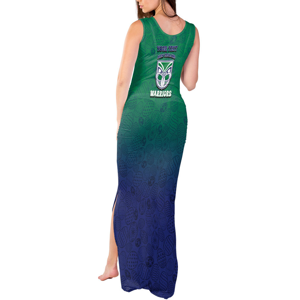 Personalized New Zealand Warriors Tank Maxi Dress Easter Mascot - Colorful Eggs Cartoon Style