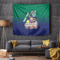 Personalized New Zealand Warriors Tapestry Easter Mascot - Colorful Eggs Cartoon Style