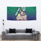 Personalized New Zealand Warriors Tapestry Easter Mascot - Colorful Eggs Cartoon Style