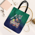 Personalized New Zealand Warriors Tote Bag Easter Mascot - Colorful Eggs Cartoon Style