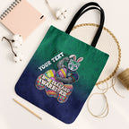 Personalized New Zealand Warriors Tote Bag Easter Mascot - Colorful Eggs Cartoon Style