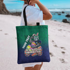 Personalized New Zealand Warriors Tote Bag Easter Mascot - Colorful Eggs Cartoon Style