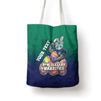 Personalized New Zealand Warriors Tote Bag Easter Mascot - Colorful Eggs Cartoon Style