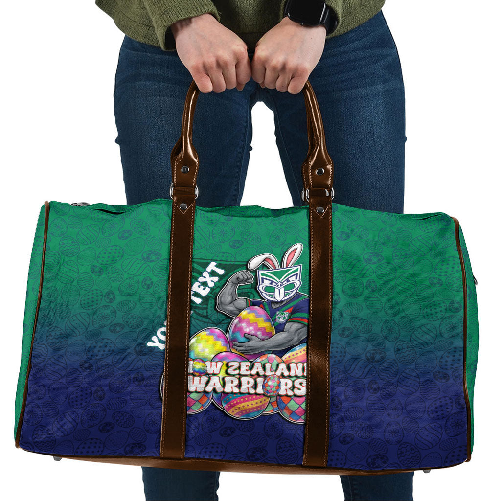Personalized New Zealand Warriors Travel Bag Easter Mascot - Colorful Eggs Cartoon Style