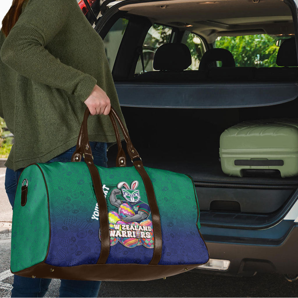 Personalized New Zealand Warriors Travel Bag Easter Mascot - Colorful Eggs Cartoon Style