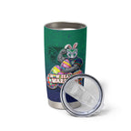 Personalized New Zealand Warriors Tumbler Cup Easter Mascot - Colorful Eggs Cartoon Style