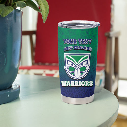 Personalized New Zealand Warriors Tumbler Cup Easter Mascot - Colorful Eggs Cartoon Style