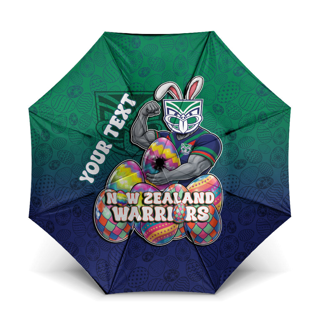 Personalized New Zealand Warriors Umbrella Easter Mascot - Colorful Eggs Cartoon Style