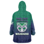 Personalized New Zealand Warriors Wearable Blanket Hoodie Easter Mascot - Colorful Eggs Cartoon Style