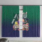 Personalized New Zealand Warriors Window Curtain Easter Mascot - Colorful Eggs Cartoon Style