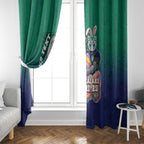 Personalized New Zealand Warriors Window Curtain Easter Mascot - Colorful Eggs Cartoon Style