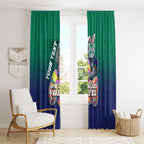 Personalized New Zealand Warriors Window Curtain Easter Mascot - Colorful Eggs Cartoon Style