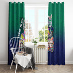 Personalized New Zealand Warriors Window Curtain Easter Mascot - Colorful Eggs Cartoon Style