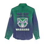 Personalized New Zealand Warriors Women Casual Shirt Easter Mascot - Colorful Eggs Cartoon Style
