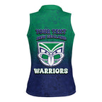 Personalized New Zealand Warriors Women Sleeveless Polo Shirt Easter Mascot - Colorful Eggs Cartoon Style