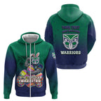 Personalized New Zealand Warriors Zip Hoodie Easter Mascot - Colorful Eggs Cartoon Style