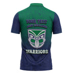 Personalized New Zealand Warriors Zipper Polo Shirt Easter Mascot - Colorful Eggs Cartoon Style