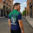 Personalized New Zealand Warriors Zipper Polo Shirt Easter Mascot - Colorful Eggs Cartoon Style