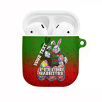 Personalized South Sydney Rabbitohs AirPods Case Easter Mascot - Colorful Eggs Cartoon Style