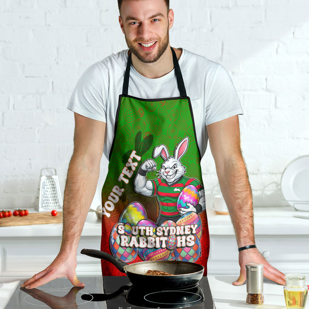 Personalized South Sydney Rabbitohs Apron Easter Mascot - Colorful Eggs Cartoon Style