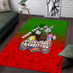 Personalized South Sydney Rabbitohs Area Rug Easter Mascot - Colorful Eggs Cartoon Style