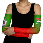 Personalized South Sydney Rabbitohs Arm Sleeves Easter Mascot - Colorful Eggs Cartoon Style