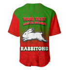 Personalized South Sydney Rabbitohs Baseball Jersey Easter Mascot - Colorful Eggs Cartoon Style