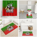 Personalized South Sydney Rabbitohs Bathroom Set Easter Mascot - Colorful Eggs Cartoon Style