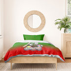 Personalized South Sydney Rabbitohs Bedding Set Easter Mascot - Colorful Eggs Cartoon Style