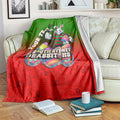 Personalized South Sydney Rabbitohs Blanket Easter Mascot - Colorful Eggs Cartoon Style