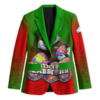 Personalized South Sydney Rabbitohs Blazer Easter Mascot - Colorful Eggs Cartoon Style