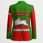 Personalized South Sydney Rabbitohs Blazer Easter Mascot - Colorful Eggs Cartoon Style