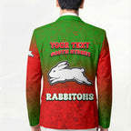 Personalized South Sydney Rabbitohs Blazer Easter Mascot - Colorful Eggs Cartoon Style