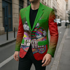 Personalized South Sydney Rabbitohs Blazer Easter Mascot - Colorful Eggs Cartoon Style