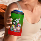 Personalized South Sydney Rabbitohs 4 in 1 Can Cooler Tumbler Easter Mascot - Colorful Eggs Cartoon Style