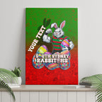 Personalized South Sydney Rabbitohs Canvas Wall Art Easter Mascot - Colorful Eggs Cartoon Style