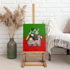Personalized South Sydney Rabbitohs Canvas Wall Art Easter Mascot - Colorful Eggs Cartoon Style