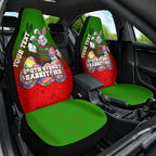 Personalized South Sydney Rabbitohs Car Seat Cover Easter Mascot - Colorful Eggs Cartoon Style