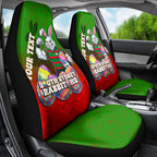Personalized South Sydney Rabbitohs Car Seat Cover Easter Mascot - Colorful Eggs Cartoon Style