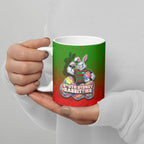 Personalized South Sydney Rabbitohs Ceramic Mug Easter Mascot - Colorful Eggs Cartoon Style