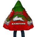 Personalized South Sydney Rabbitohs Cloak Easter Mascot - Colorful Eggs Cartoon Style