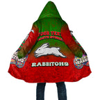 Personalized South Sydney Rabbitohs Cloak Easter Mascot - Colorful Eggs Cartoon Style