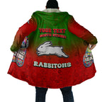 Personalized South Sydney Rabbitohs Cloak Easter Mascot - Colorful Eggs Cartoon Style