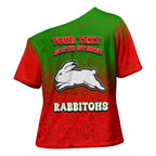 Personalized South Sydney Rabbitohs Cross Shoulder Shirt Easter Mascot - Colorful Eggs Cartoon Style