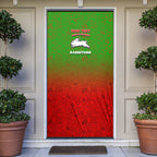 Personalized South Sydney Rabbitohs Door Cover Easter Mascot - Colorful Eggs Cartoon Style