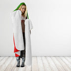 Personalized South Sydney Rabbitohs Hooded Blanket Easter Mascot - Colorful Eggs Cartoon Style
