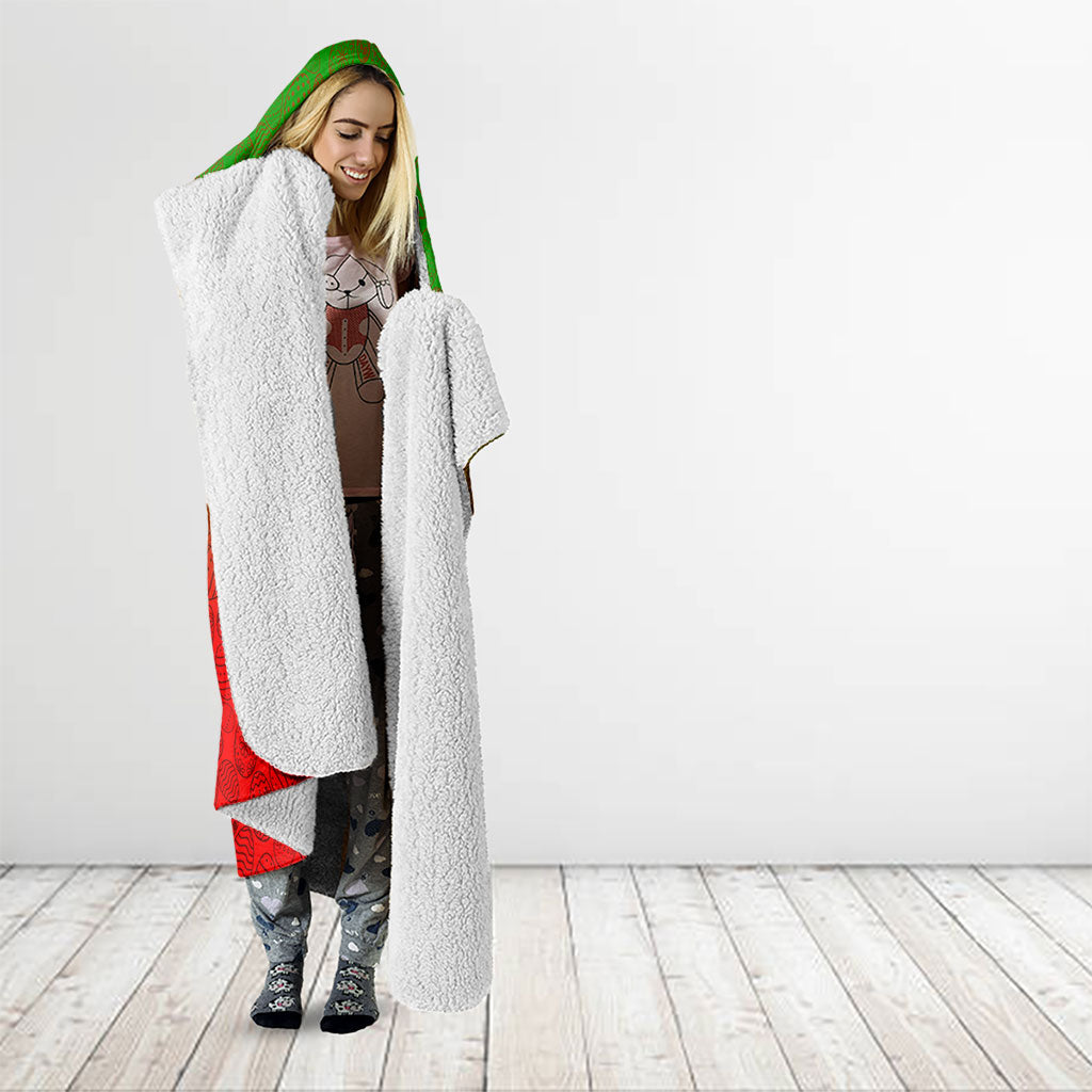 Personalized South Sydney Rabbitohs Hooded Blanket Easter Mascot - Colorful Eggs Cartoon Style